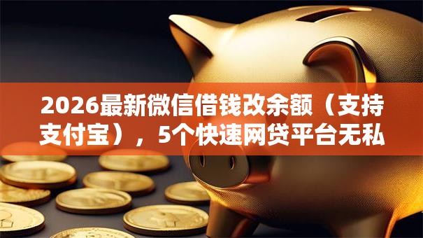 2026最新微信借钱改余额（支持支付宝），5个快速网贷平台无私分享