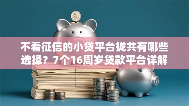 不看征信的小贷平台拢共有哪些选择？7个16周岁贷款平台详解