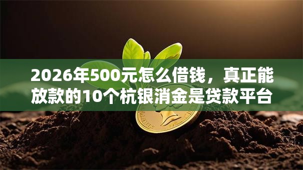 2026年500元怎么借钱，真正能放款的10个杭银消金是贷款平台推荐