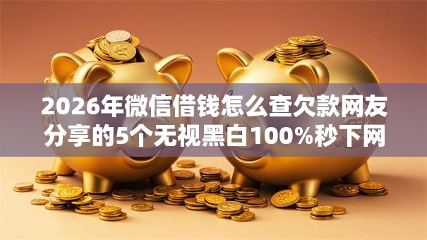 2026年微信借钱怎么查欠款网友分享的5个无视黑白100%秒下网贷小额夜间口子我觉得不错！