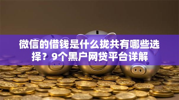 微信的借钱是什么拢共有哪些选择？9个黑户网贷平台详解