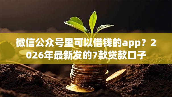 微信公众号里可以借钱的app?2026年最新发的7款贷款口子 微信公众号里可以借钱的app?2026年最新发的7款贷款口子