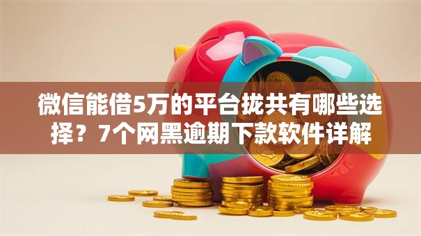 微信能借5万的平台拢共有哪些选择？7个网黑逾期下款软件详解