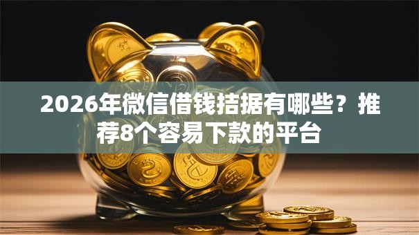 2026年微信借钱拮据有哪些？推荐8个容易下款的平台