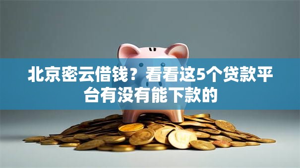 北京密云借钱？看看这5个贷款平台有没有能下款的