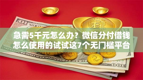 急需5千元怎么办？微信分付借钱怎么使用的试试这7个无门槛平台