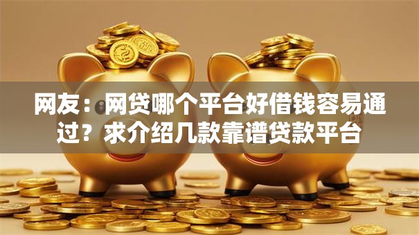 网友：网贷哪个平台好借钱容易通过？求介绍几款靠谱贷款平台