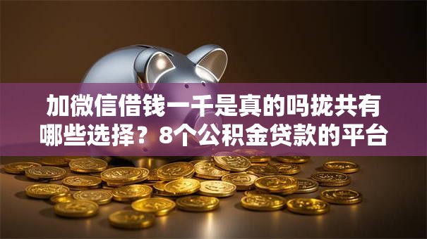 加微信借钱一千是真的吗拢共有哪些选择？8个公积金贷款的平台详解