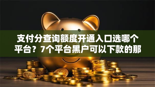 支付分查询额度开通入口选哪个平台？7个平台黑户可以下款的那种推荐
