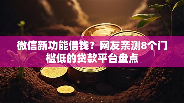 微信新功能借钱?网友亲测8个门槛低的贷款平台盘点 微信新功能借钱?网友亲测8个门槛低的贷款平台盘点