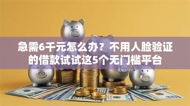 急需6千元怎么办？不用人脸验证的借款试试这5个无门槛平台