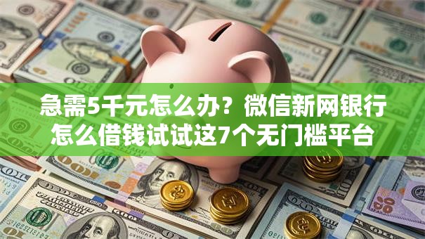 急需5千元怎么办？微信新网银行怎么借钱试试这7个无门槛平台