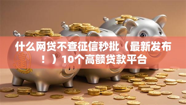 什么网贷不查征信秒批（最新发布！）10个高额贷款平台