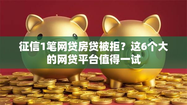 征信1笔网贷房贷被拒？这6个大的网贷平台值得一试