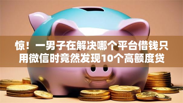 惊！一男子在解决哪个平台借钱只用微信时竟然发现10个高额度贷款平台，事后分享了出来