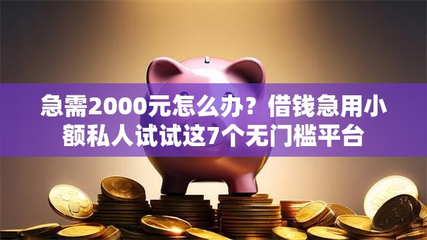 急需2000元怎么办？借钱急用小额私人试试这7个无门槛平台
