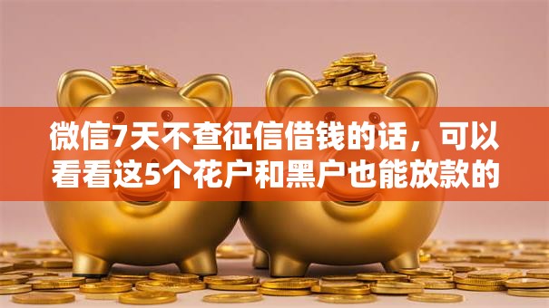 微信7天不查征信借钱的话，可以看看这5个花户和黑户也能放款的平台