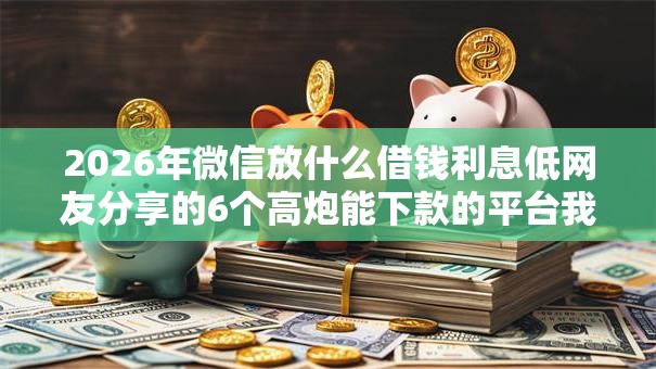 2026年微信放什么借钱利息低网友分享的6个高炮能下款的平台我觉得不错！