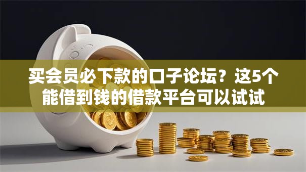 买会员必下款的口子论坛？这5个能借到钱的借款平台可以试试