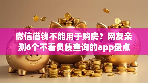 微信借钱不能用于购房？网友亲测6个不看负债查询的app盘点