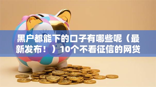 黑户都能下的口子有哪些呢（最新发布！）10个不看征信的网贷平台最容易通过的