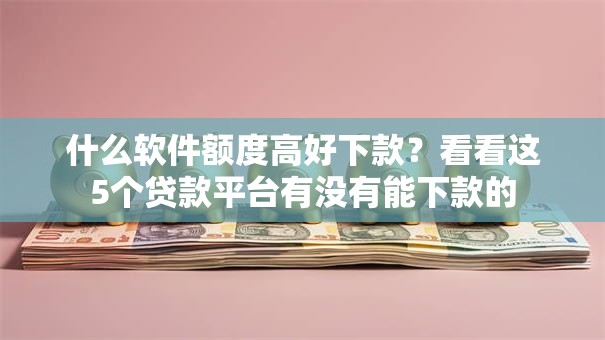 什么软件额度高好下款？看看这5个贷款平台有没有能下款的