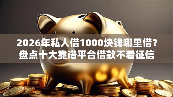 2026年私人借1000块钱哪里借？盘点十大靠谱平台借款不看征信记录