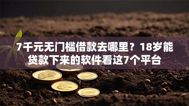 7千元无门槛借款去哪里?18岁能贷款下来的软件看这7个平台 7千元无门槛借款去哪里?18岁能贷款下来的软件看这7个平台