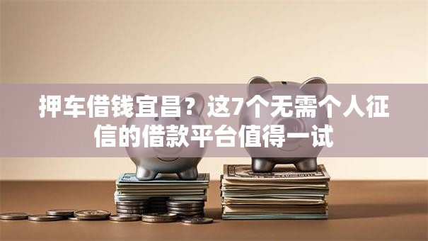 押车借钱宜昌？这7个无需个人征信的借款平台值得一试