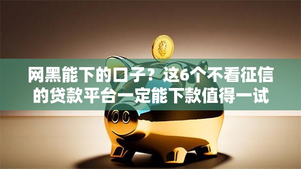 网黑能下的口子？这6个不看征信的贷款平台一定能下款值得一试