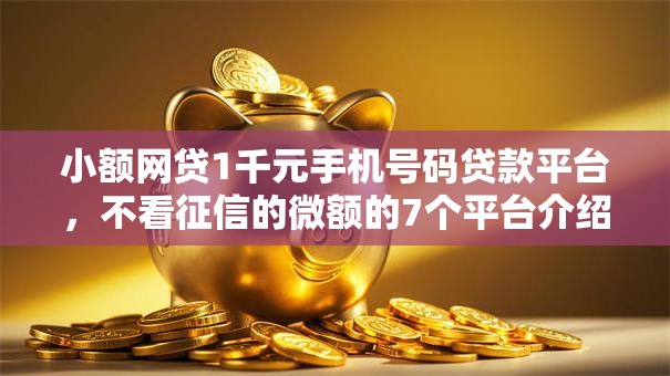小额网贷1千元手机号码贷款平台，不看征信的微额的7个平台介绍