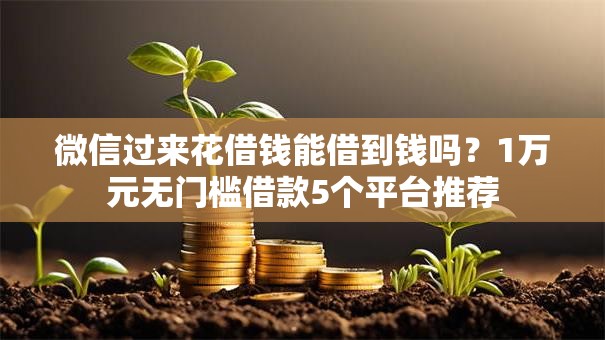 微信过来花借钱能借到钱吗？1万元无门槛借款5个平台推荐