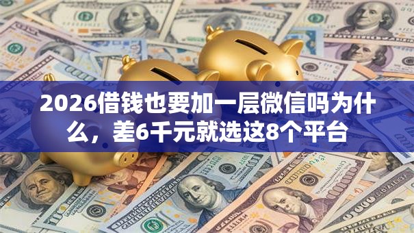 2026借钱也要加一层微信吗为什么，差6千元就选这8个平台