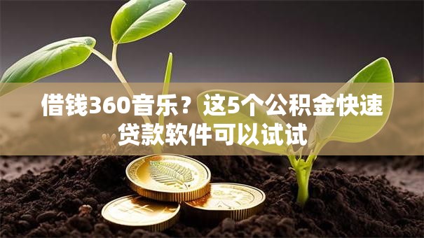 借钱360音乐？这5个公积金快速贷款软件可以试试