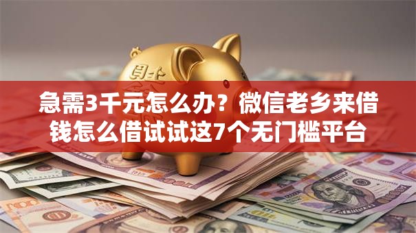 急需3千元怎么办？微信老乡来借钱怎么借试试这7个无门槛平台