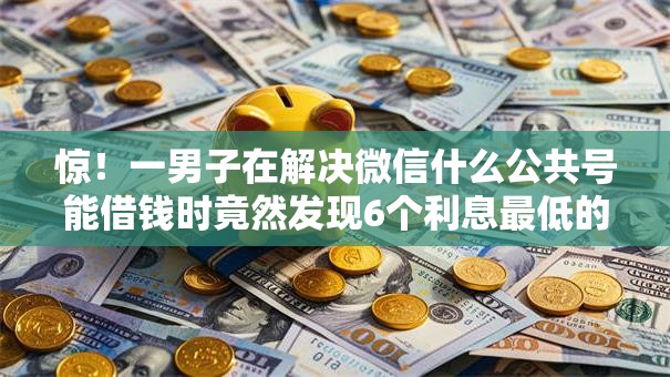 惊！一男子在解决微信什么公共号能借钱时竟然发现6个利息最低的贷款平台，事后分享了出来