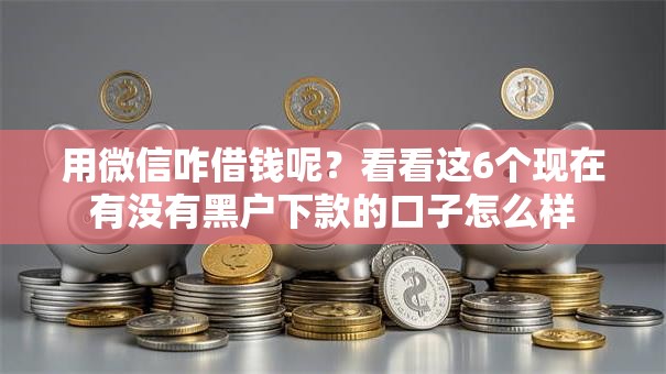 用微信咋借钱呢？看看这6个现在有没有黑户下款的口子怎么样