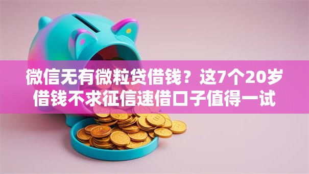 微信无有微粒贷借钱?这7个20岁借钱不求征信速借口子值得一试 微信无有微粒贷借钱?这7个20岁借钱不求征信速借口子值得一试