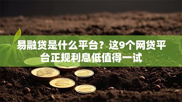 易融贷是什么平台？这9个网贷平台正规利息低值得一试