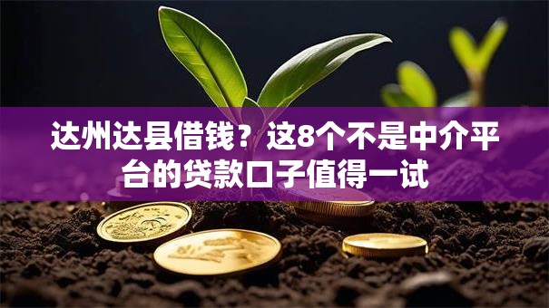 达州达县借钱？这8个不是中介平台的贷款口子值得一试