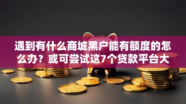 遇到有什么商城黑户能有额度的怎么办？或可尝试这7个贷款平台大全