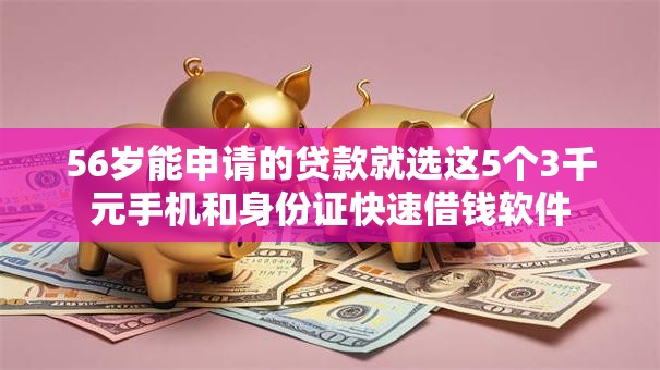 56岁能申请的贷款就选这5个3千元手机和身份证快速借钱软件
