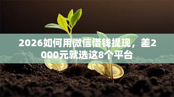 2026如何用微信借钱提现，差2000元就选这8个平台