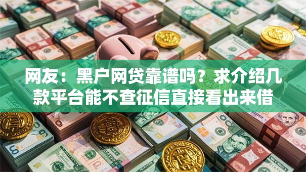 网友：黑户网贷靠谱吗？求介绍几款平台能不查征信直接看出来借款额度