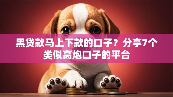 黑贷款马上下款的口子？分享7个类似高炮口子的平台