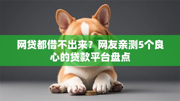 网贷都借不出来?网友亲测5个良心的贷款平台盘点 网贷都借不出来?网友亲测5个良心的贷款平台盘点
