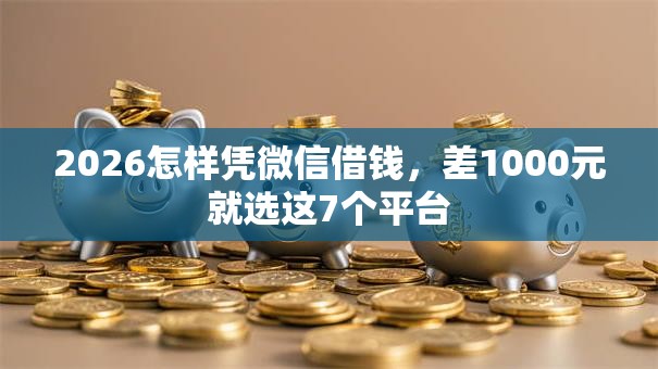 2026怎样凭微信借钱，差1000元就选这7个平台