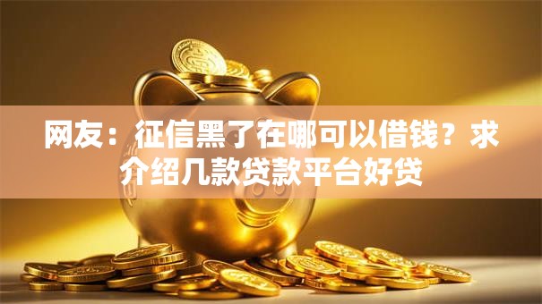 网友：征信黑了在哪可以借钱？求介绍几款贷款平台好贷