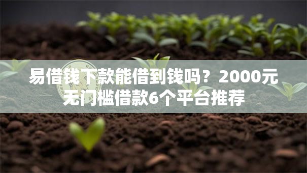 易借钱下款能借到钱吗?2000元无门槛借款6个平台推荐 易借钱下款能借到钱吗?2000元无门槛借款6个平台推荐