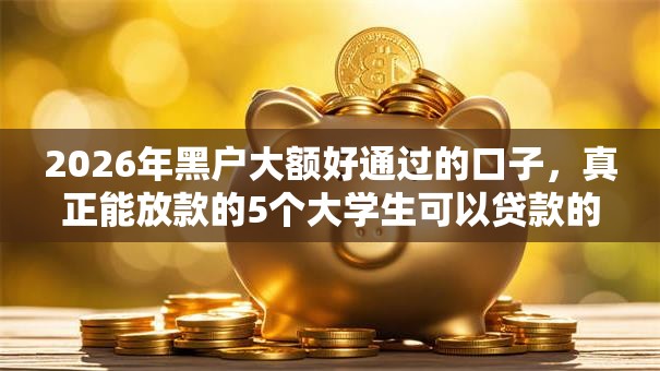2026年黑户大额好通过的口子，真正能放款的5个大学生可以贷款的平台推荐
